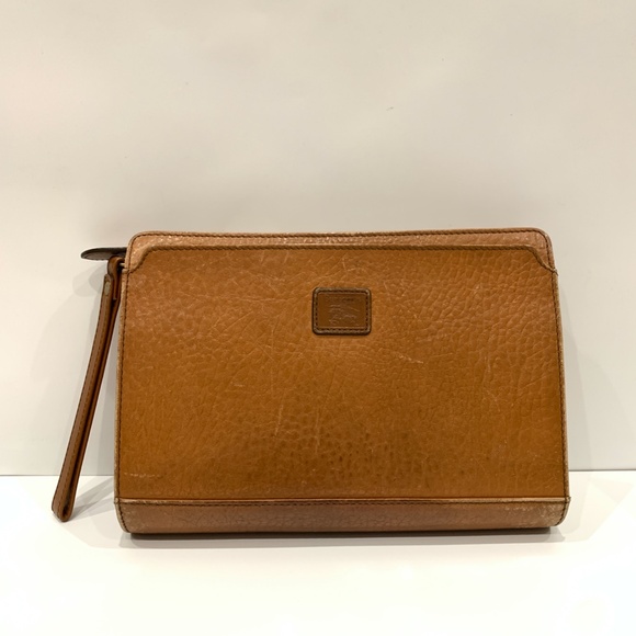 Burberrys Brwon Leather Zip Clutch sku#85582 (Gently used) - Picture 1 of 15